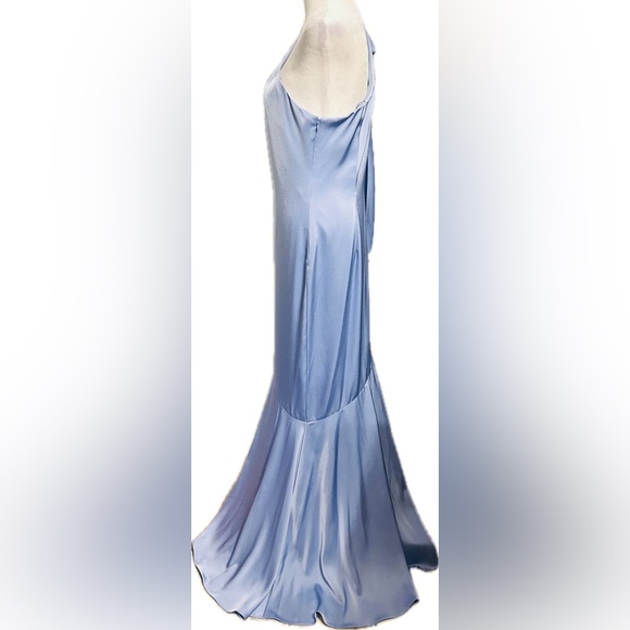 NWT Aidan Mattox SZ 6 lavender floor length mermaid one shoulder style gown - Picture 4 of 8